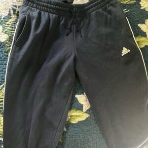 Adidas dark blue vintage sweat pants size small one small burn hole